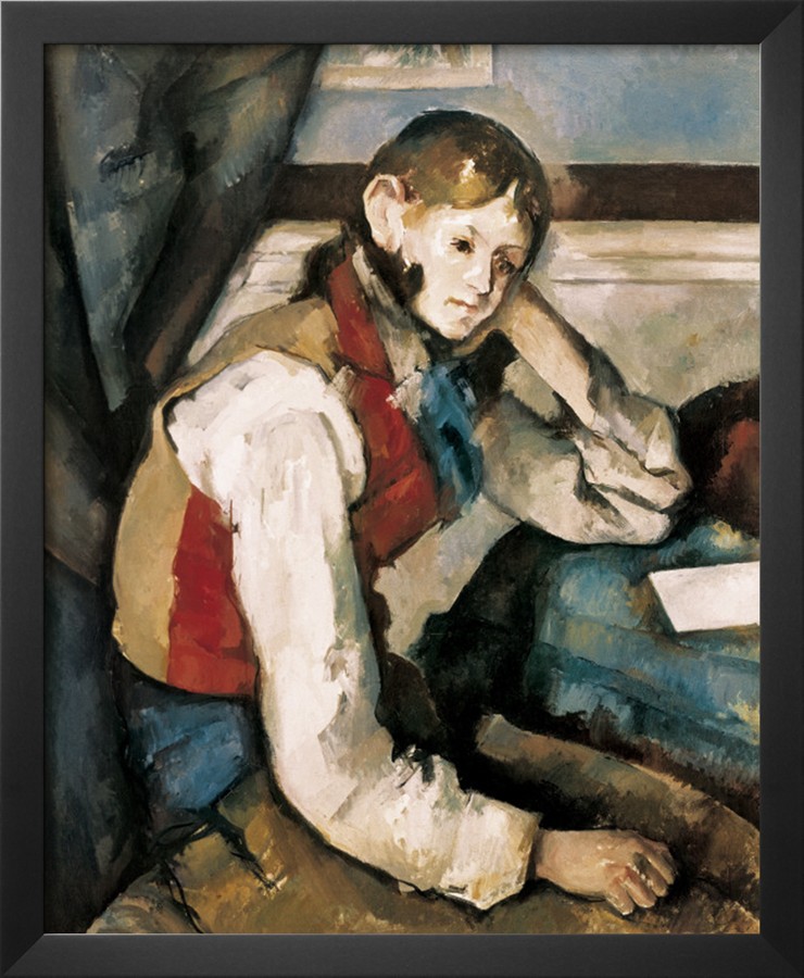 The Boy in the Red Waistcoat - Paul Cezanne Painting